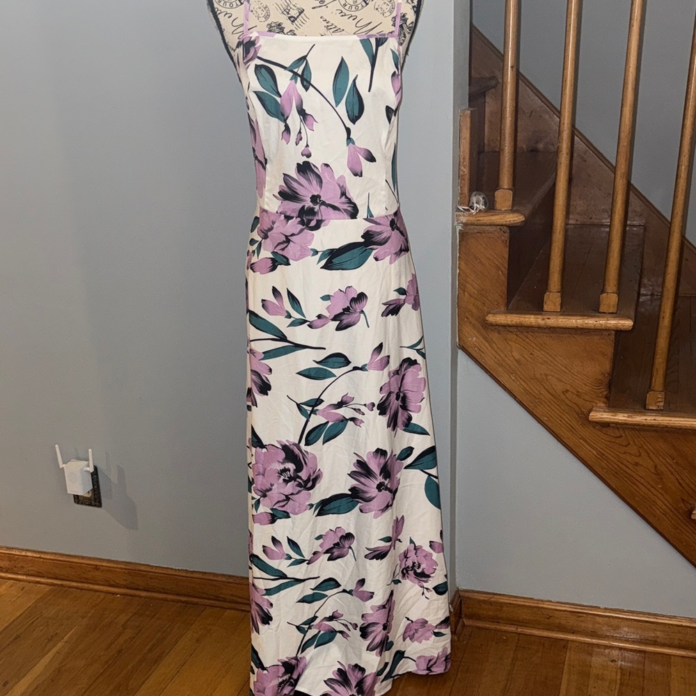 Shein Purple and White Floral Maxi Dress